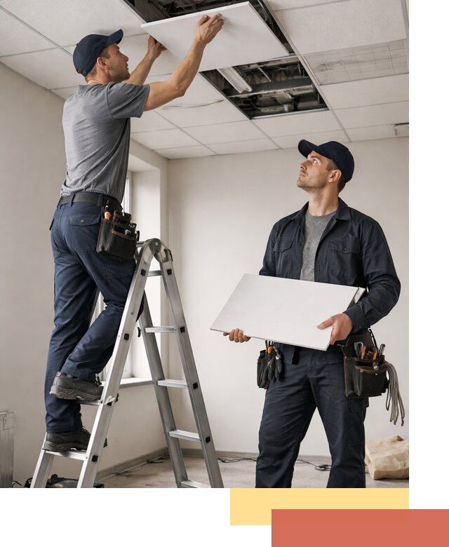 Обслуживание подвесного потолка в Щелково — ремонт и чистка