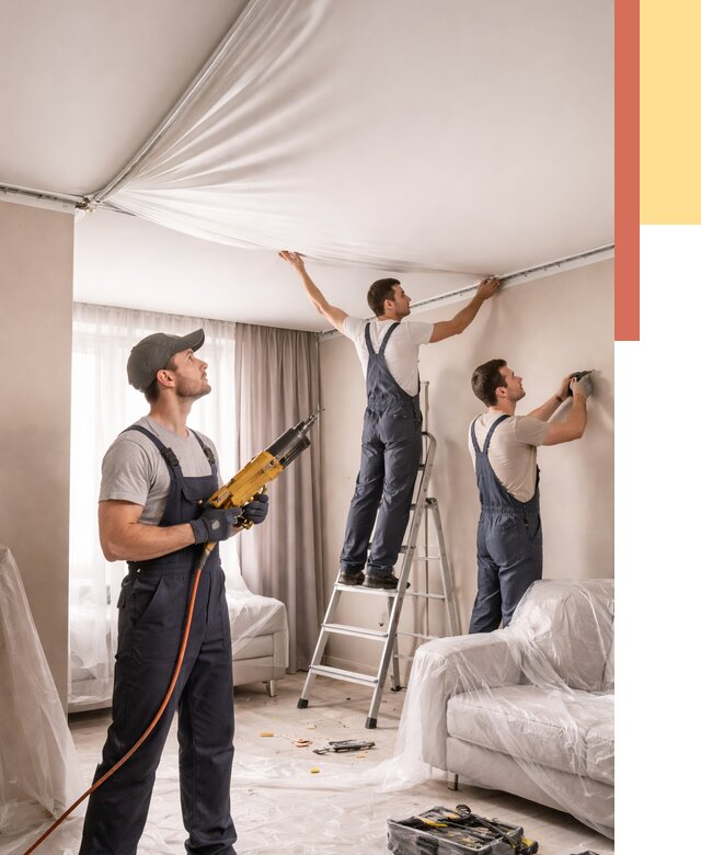 Установка натяжного потолка в Щелково от 4681 руб. | Быстро и недорого — ОТДЕЛОЧНИК-Щлк