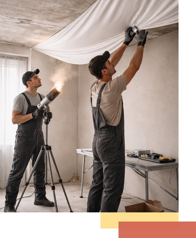 Установка натяжного потолка под ключ в Щелково