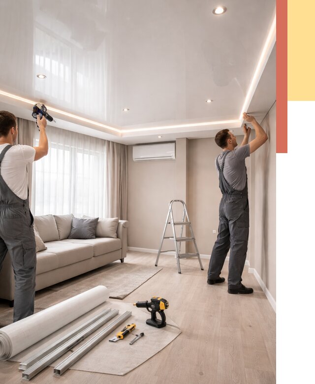 Монтаж глянцевого натяжного потолка в Щелково от 780 руб. под ключ | ОТДЕЛОЧНИК-Щлк