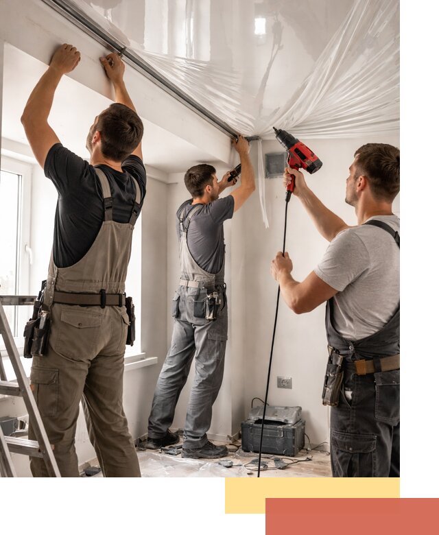 Монтаж глянцевого натяжного потолка в Щелково быстро и качественно