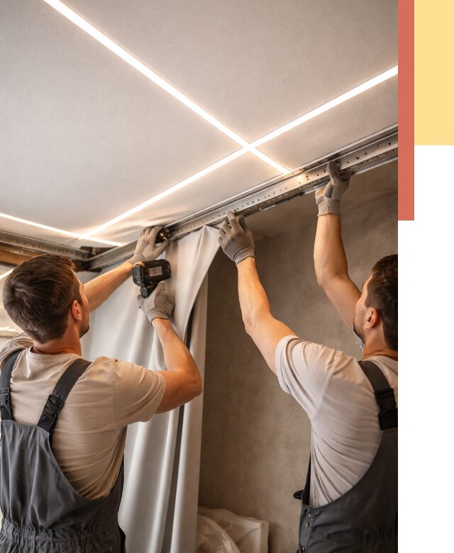 Монтаж натяжного потолка со световыми линиями в Щелково от 1248 руб. | ОТДЕЛОЧНИК-Щлк