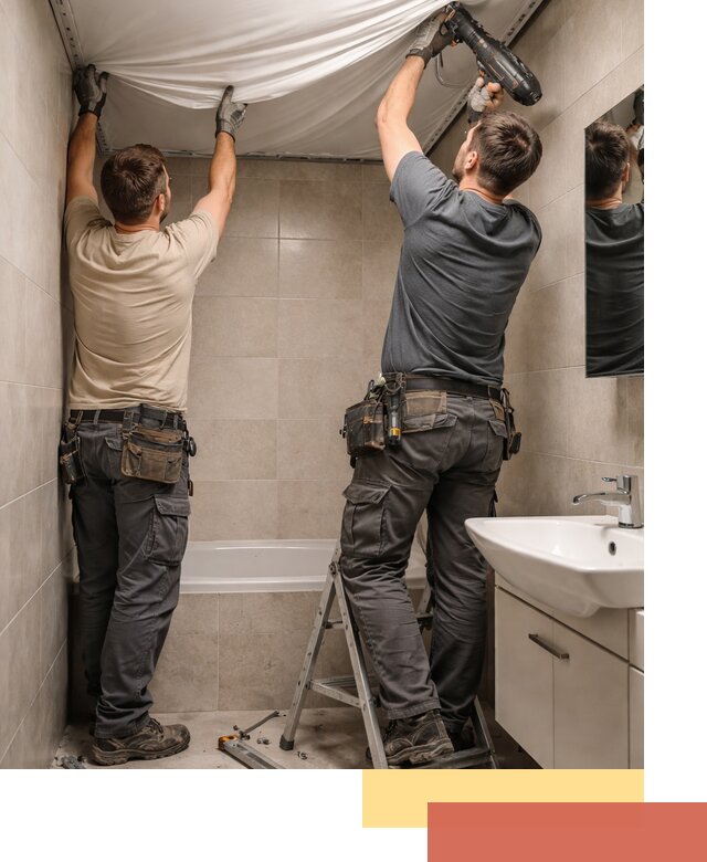 Монтаж натяжного потолка в ванной в Щелково быстро и качественно