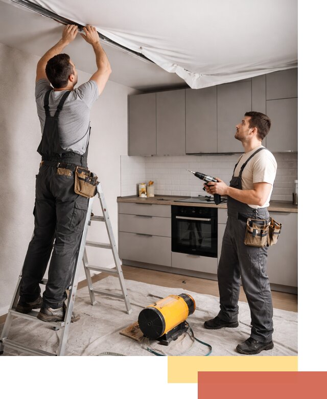 Монтаж натяжного потолка на кухне в Щелково