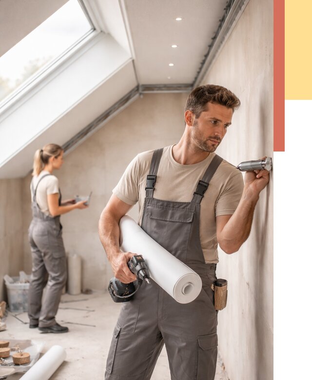 Монтаж натяжного потолка на мансарде в Щелково от 3641 руб. | ОТДЕЛОЧНИК-Щлк