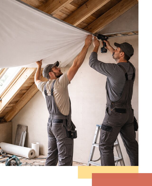 Монтаж натяжного потолка в мансарде в Щелково