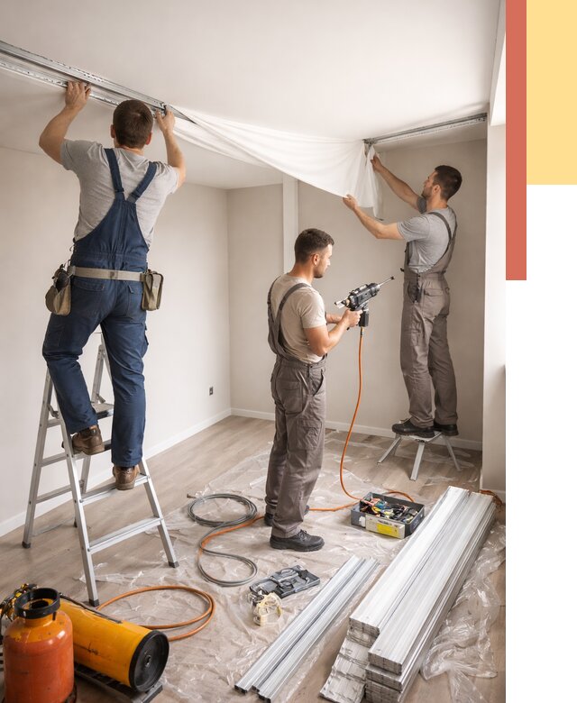 Монтаж натяжного потолка в студии в Щелково от 5722 руб. — быстро и недорого | ОТДЕЛОЧНИК-Щлк