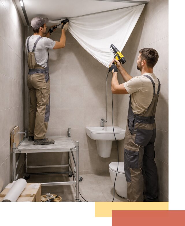 Монтаж натяжного потолка в санузле в Щелково