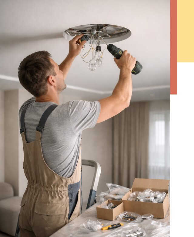 Установка люстры в натяжной потолок в Щелково от 1248 руб. | Быстро и недорого — ОТДЕЛОЧНИК-Щлк