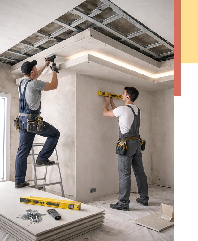 Двухуровневый потолок из гипсокартона в Щелково от 1508 руб. под ключ | ОТДЕЛОЧНИК-Щлк