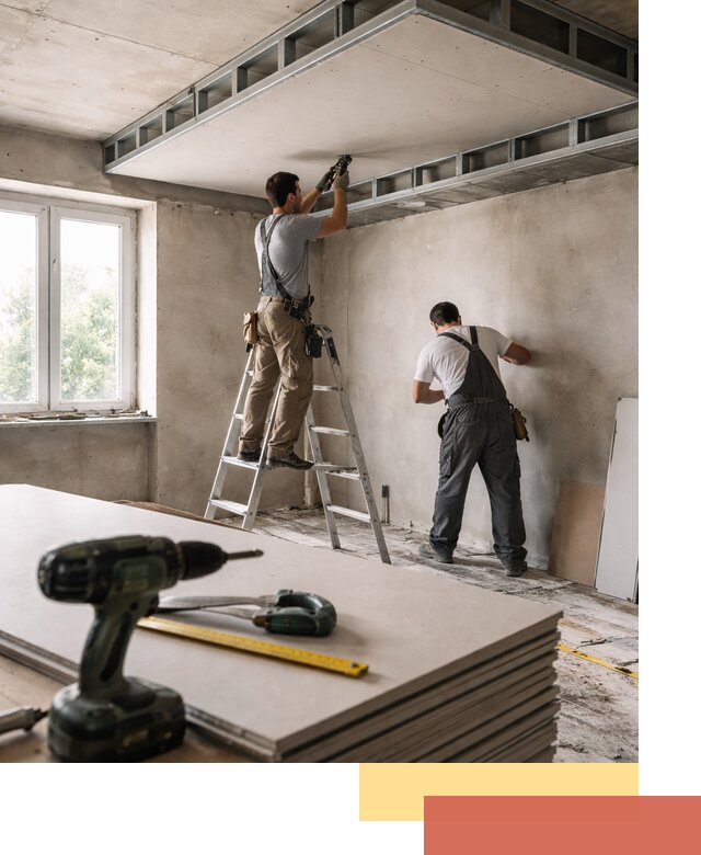 Двухуровневый потолок из гипсокартона в Щелково