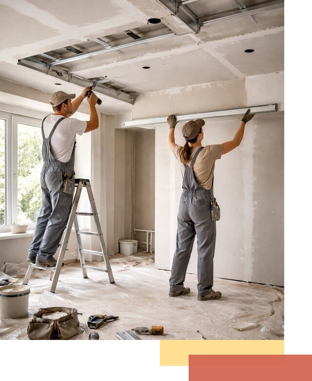 Монтаж многоуровневого потолка из гипсокартона в Щелково