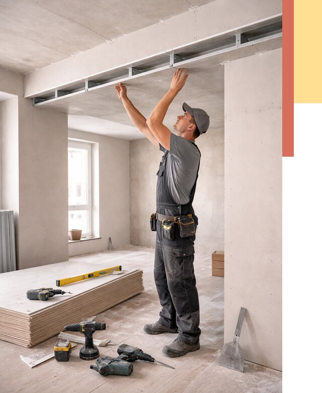 Потолок из гипсокартона с нишей в Щелково от 1300 руб. под ключ | ОТДЕЛОЧНИК-Щлк