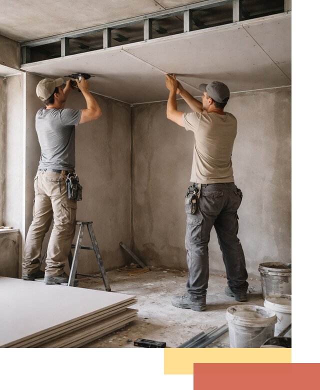 Короб из гипсокартона на потолке под ключ в Щелково