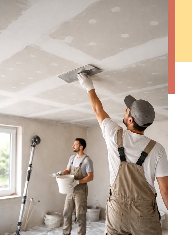 Шпаклевка потолка из гипсокартона в Щелково от 3329 руб./м2 — услуги под ключ | ОТДЕЛОЧНИК-Щлк
