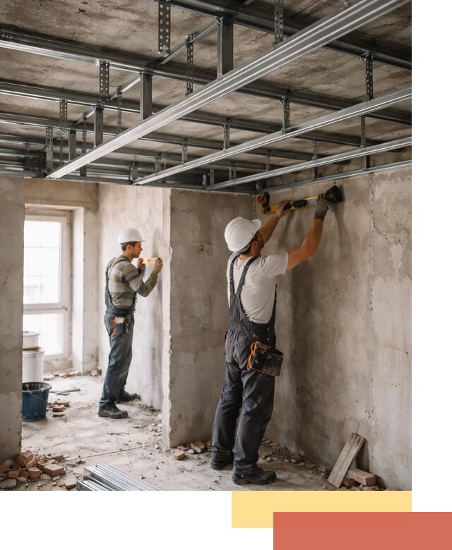Монтаж каркаса потолка из профильного профиля в Щелково