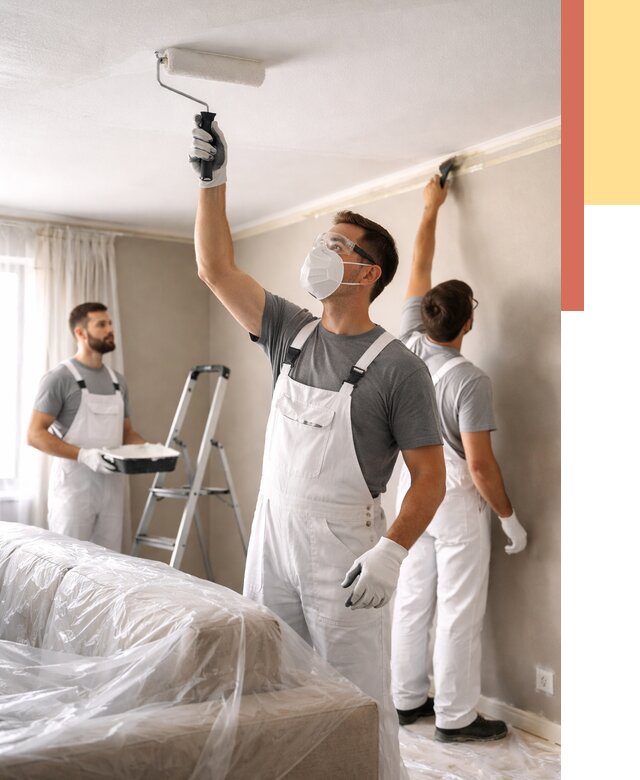 Покраска потолка водоэмельсионной краской в Щелково от 2289 руб/м² — услуги под ключ | ОТДЕЛОЧНИК-Щлк