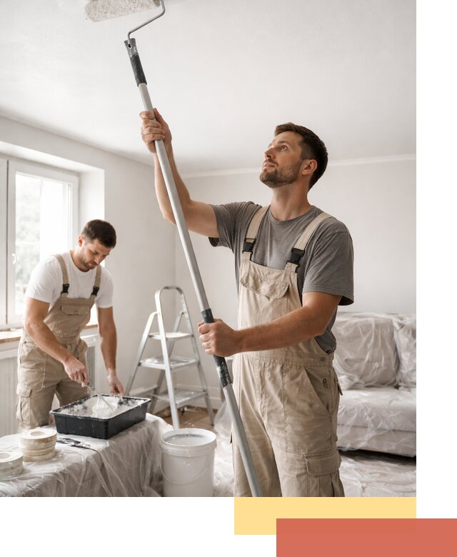 Покраска потолка водоэмульсионной краской в Щелково