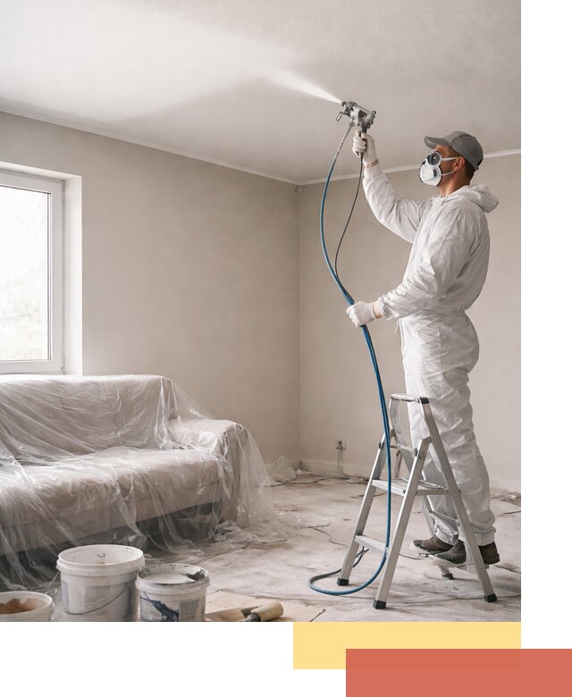 Покраска потолка краскопультом в Щелково быстро и качественно