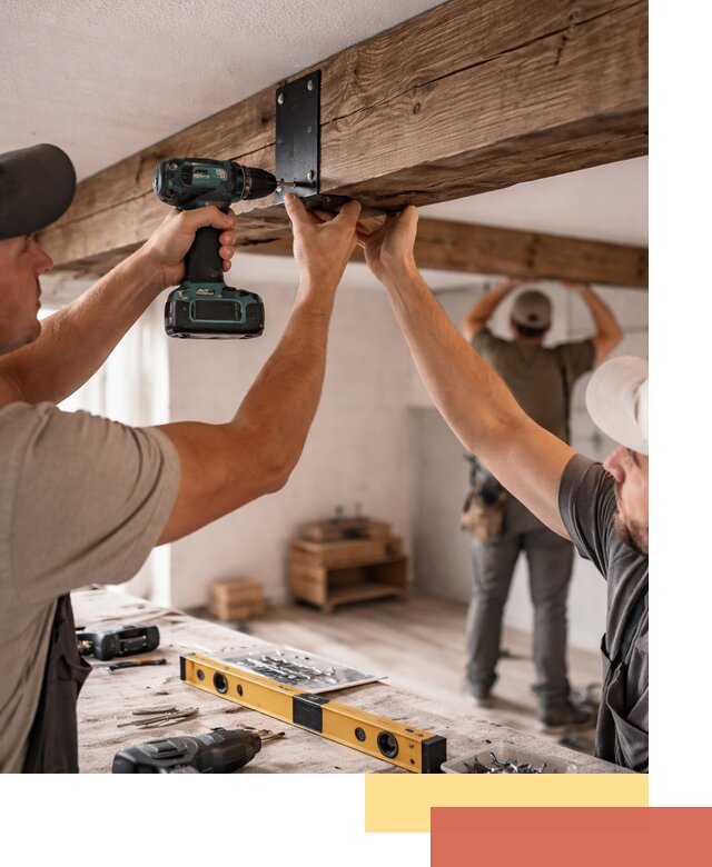 Монтаж декоративных потолочных балок в Щелково