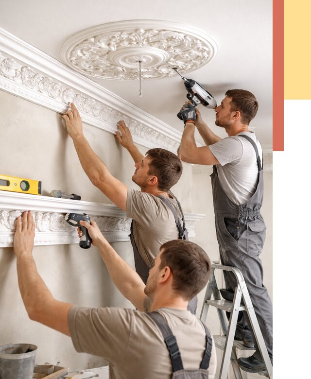 Монтаж лепнины на потолок в Щелково от 3329 руб. быстро и недорого | ОТДЕЛОЧНИК-Щлк