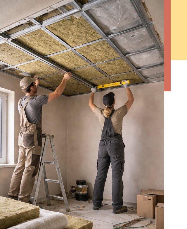 Шумоизоляция потолка в Щелково от 1300 руб. под ключ — услуги ОТДЕЛОЧНИК-Щлк